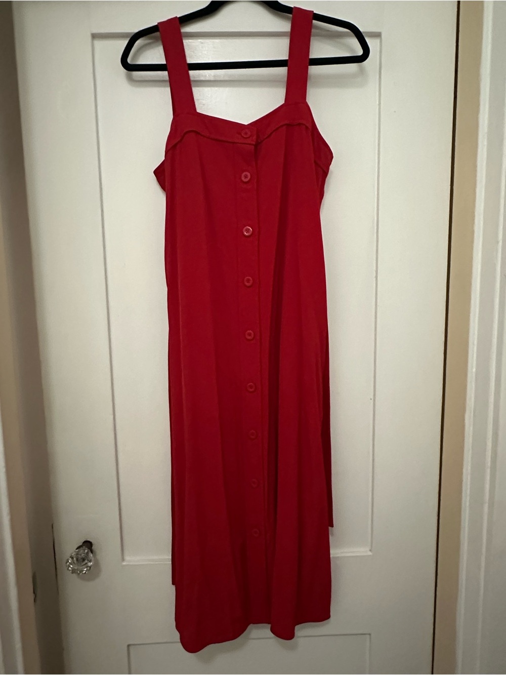 Everlane Red Button-Front Midi Dress